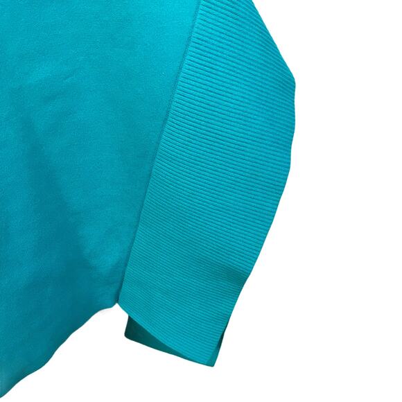 Tibi Skirt Asymmetrical Ribbed Midi Jacquard Neoprene Teal Thick Knit Women's XS - Picture 13 of 15